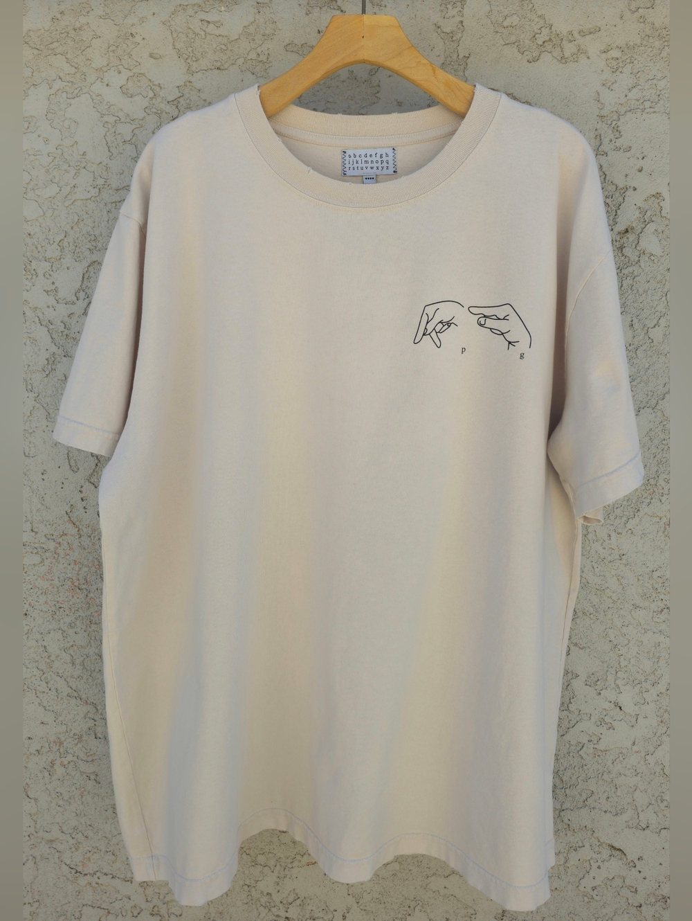 Rare pgLang Kendrick Lamar Sign Language Distressed T-Shirt Lucent White/Cream